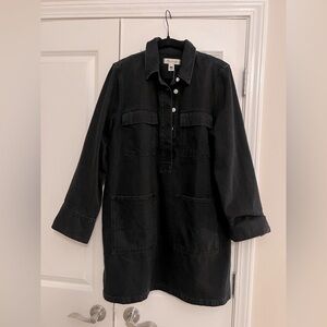 Black denim mid thigh dresss